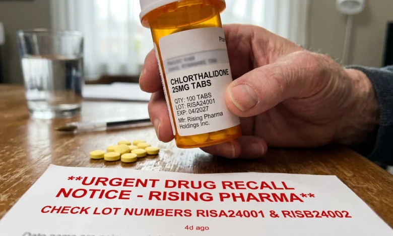 Rising pharma chlorthalidone recall